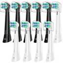 10 Pcs IO Toothbrush Heads with Medium Bristle Compatible with Oral B IO, Replacement Heads Compatible with Oral B IO 2/3/4/5/6/7/8/9/10/Deep Clean Series Electric Toothbrushes (Black/White)