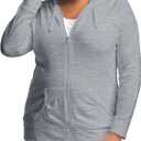 Just My Size Women's Full Zip Jersey Hoodie (Gray, XXXL)