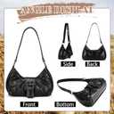 JATEBI Y2k Purses for Women 2 Pack, Punk Top Handle Women's Hobo Shoulder Bag Clutch Purse Goth Handbag Trendy Underarm Bag for Women