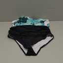 Womens Tankini Swimsuits Ruffled Tank Top Tummy Control Floral Modest Swimwear High Waisted Bikini (Large, Green Gold)