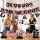 40th Birthday Decorations - 12 PCS Rose Gold Happy 40th Birthday Banner 40th Hanging Swirls Streamers Surprise 1986 Honeycomb Centerpieces Table Decorations for Birthday Party Supplies Favors