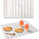 Stone Dish Drying Mat for Kitchen Counter, 24''15'' Dishes Drying Matt Kitchen Counter, Absorbent Diatomaceous Earth Bath Quick Dry Mats for Tableware, Bottles and Cup(White Marble)