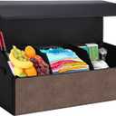 Car Trunk Organizer with Lid, Folding Car Organizers for Trunk for SUV, Trunk Waterproof Organizer Leather Home Storage Box with Magnetic Lock (Brown) (Extra-Large)