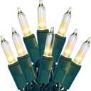 HISHINY Christmas Lights 100 Count Mini Clear Lights 21ft White Wire Christmas Tree String Lights Set for Outdoor Indoor Christmas Decorations Wedding Valentines Day Decor,UL Certified (21feet)