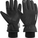 anqier Winter Gloves -30℉ Waterproof Windproof Thermal Touchscreen Gloves for Ski Hiking Running Men and Women, (Black,Medium)