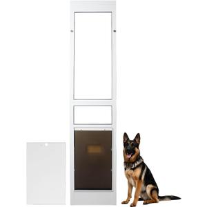 XL Dog Door for Sliding Dog Door, Aluminum Extra Large Doggy Door for 79-82 in Slider Door, 14" x 24" Flap