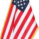 EGOMYRON Indoor Flag Pole and Stand with Weighted Round Base, 8 FT Adjustable Indoor Flag Pole Kit, Round Topper, 3x5 FT American Flag, for Office School Auditorium, Black