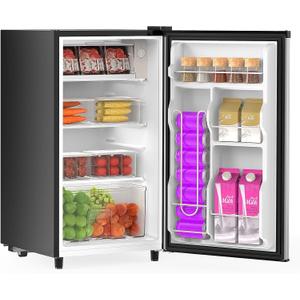 DUMOS 3.2 Cu.Ft Mini Fridge with Freezer, Single Door Refrigerator with Adjustable Thermostat, Compact Small Fridge for Bedroom, Office, Dorm, 17.72"*17.72"*31" Silver