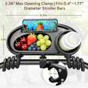 Universal Stroller Snack Tray with Cup Holder and Phone Holder, 3-in-1 Baby Stroller Tray with Secure Non-Slip Secure Clamp, Fits Most Strollers & Wagons, Toddler Snacking On The Go