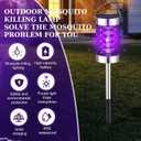 2 Pcs Solar Bug Zapper Outdoor Mosquito Killer Lamp with LED Lights Waterproof Grid Cylinder Mosquito Repellent Killer Zapper with High Voltage Electric for Garden Patio Yard(Black,21.2 Inch)