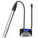 240V 3000W Immersion Water Heater for Pool & Bathtub, Electric Fully Sumbersible Bucket Heater, Fast Heating Stainless Steel Heater, for Inflatable Swim Pool, Stock Tank, Hot Tub, Baptistry, Camping
