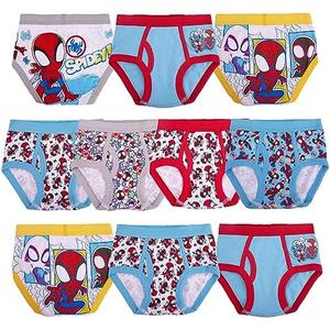 Spiderman boys Toddler Spiderman and Superhero Friends 100% Combed Cotton Underwear Multipacks With Iron Man, Hulk & More 2-3 T