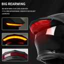 Bluetooth Modular Motorcycle Helmets with Tail Lights, DOT Approved Flip Up Full Face Motorcycle Dual Visor Helmet, with Dual Speakers and Microphone, for Adults Men and Women (Glossy Black, L)