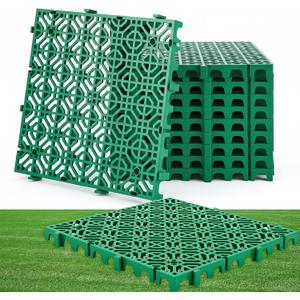 10 Pcs Ground Protection Mats, Green Interlocking 15.7 x 15.7 in
Heavy Duty for Driveway Parking, Permeable Drain Panels for Grass Stone, Non-slip Outdoor Flooring Tiles, 6613 lb