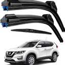 Dual Rubber Blade Windshield Wipers for 2025 2024 2023 2022 2021 2020 2019 2018 2017 2016 2015 NISSAN Rogue/Pathfinder 2014-2020,Automotive Replacement Wiper Blades 26"/17"/12" Rear Wiper (Set of 3)