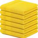 Homaxy 100% Cotton Dish Cloths, 6 Pack - 12 x 12 Inches, Waffle Weave Super Soft and Absorbent Dish Towels Quick Drying Dishcloths, Yellow