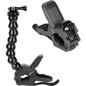 NEEWER Flexible Clamp Mount Compatible with GoPro DJI Action Cameras, Jaw Flex Super Clamp Holder, Desk Pole Clip Mount with Tube & Adapter Accessories for Photography & Video Recording, GP-80