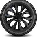 LYDS Spyder GM Gunmetal Gray Universal 15 inch Premium ABS Hubcap Wheel Cover Replacement Set of 4 - GWC-15GM-B