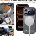 MOZOTER for iPhone 17 Pro Case with Kickstand,[Compatible with MagSafe] [12FT Military Grade Protection] Slim Translucent Matte Shockproof Phone Case,6.3",Gray