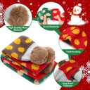 2 Pcs Dog Knitted Scarf Winter Pet Fleece Scarf Dog Warm Scarves with Cute Pompom Puppy Knit Scarves for Small Medium Pet Puppy Cat Winter Holiday Party(Red, Brown,Dots)