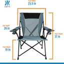 Kijaro Portable Camping Chairs - Enjoy the Outdoors with a Versatile Folding Sports Chair for Outdoor & Lawn - Dual Lock Feature Locks Position Hallet Peak Gray