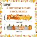 Haooryx 70Feet Happy Thanksgiving Fall Bulletin Board Borders - 72PCS Cartoon Turkey Pumpkin Maple Leaves Paper Borders Trim for School Classroom Autumn Theme Party Blackboard Border Wall Decorations