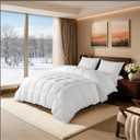 LBRO2M Canadian Luxury Goose Down Comforter Twin Size, 75% Goose Down 850+ Fill Power Duvet with 1200TC 100% Cotton Shell All Season Bedding Comforter, Soft Duvet Insert (68"X90",White)