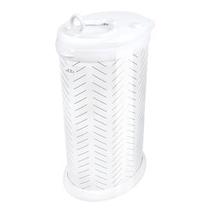 Ubbi Stainless Steel Diaper Pail, Odor Locking, No Special Bag Required, Award-Winning, Registry Must-Have, Herringbone