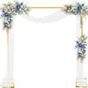 Square Balloon Arch Stand, 8.2x8.2FT Gold Wedding Arch Garden Arbor Garden Arches Metal Arch Backdrop Stand for Ceremony Party Birthday Bridal Baby Shower Anniversary Decoration Wedding Decor