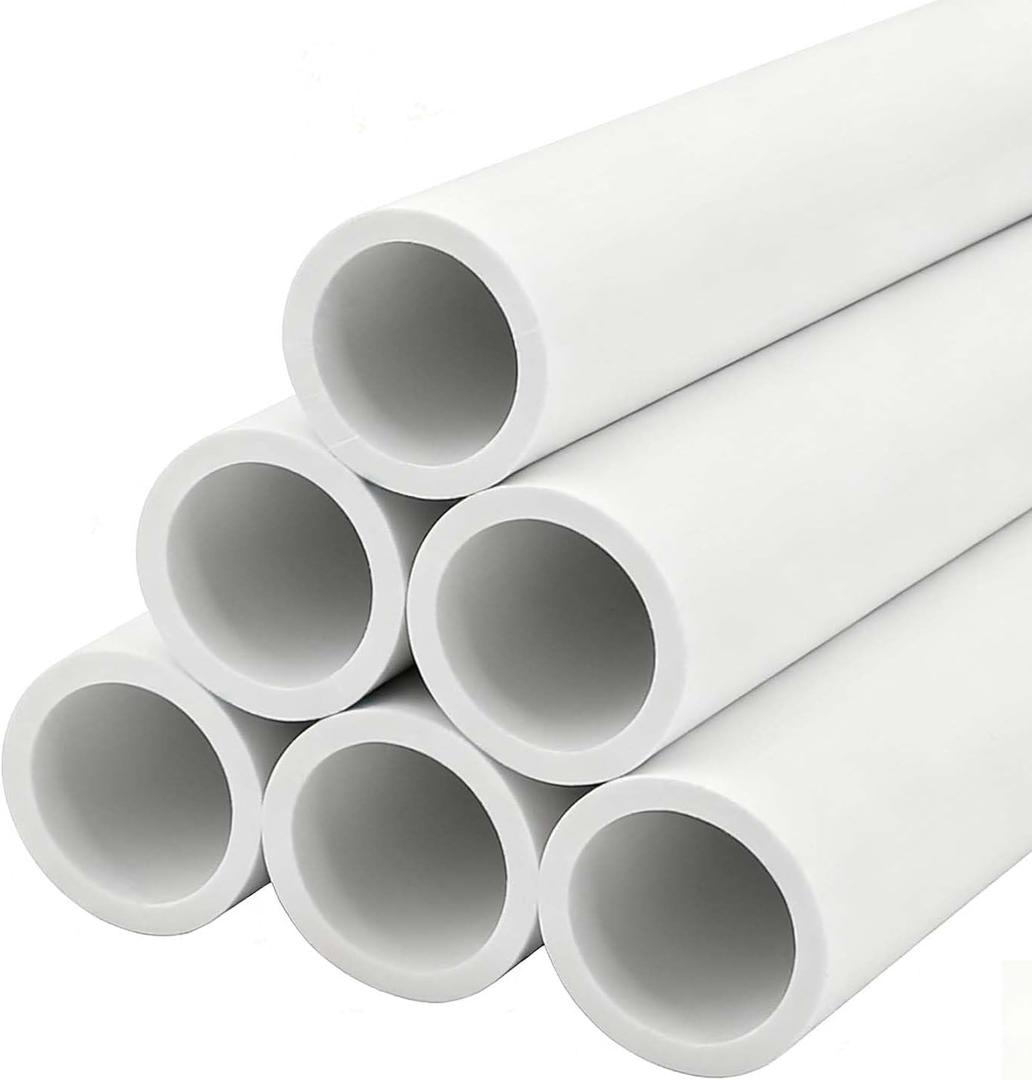 YSIL 1" PVC Pipe 1FT Long Sch40 Furniture Grade for Home,Farm,Garden,Workshop White 6 Pack
