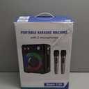 Karaoke Machine, Portable Bluetooth Karaoke Speaker with 2 Wireless Microphones, PA System for Adults Kids with LED Lights & Echo Adjustment, Supports TWS/TF/USB/AUX for Home Party (T03-2 MICS)