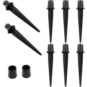 Biaungdo 8 Pack Metal Stakes, 5.3 Inch Solar Light Replacement Stakes, Black Outdoor Ground Stake for Yard Landscape Garden Pathway Patio Lamps Pole