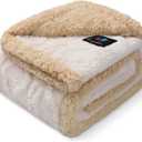 Waterproof Pet Blanket, Liquid Pee Proof Dog Blankets for Sofa Bed Couch, Reversible Sherpa Fleece Furniture Protector Cover for Small Medium Large Dogs Cats,Beige-Thicken Small40" x 28"
