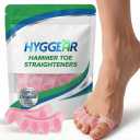 Toe Separators for Women and Men, Gel Toe Spacers & Hammer Toe Straightener for Bunions and Overlapping Toes, Silicone Toe Stretcher for Yoga and Athletic Mobility (1 Pair, Pink)
