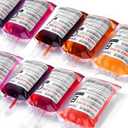 WYNK Blood Bags for Drinks, 10 IV Bags for Halloween Party Decoration, Reusable Drink Pouch for Live Blood of Theme Parties, Masquerade,Vampire,Zombie,Nurse Graduation Party Props