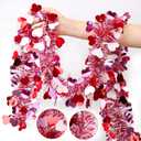 50FT Valentines Day Garland Valentines Day Decor Red Pink White Heart Tinsel Garland Metallic Glitter Hanging Garlands Valentines Decorations for Home Mantel Indoor Wedding Galentines Party Decor