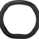 X AUTOHAUX 35cm 13.78'' Car Steering Wheel Cover for 3008 4008 5008 D Type Flat Bottom Micro Fiber Leather Protector Cover for Automotive Interior Black