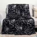 Gothic Spider Web Blanket - Perfect for Gothic Room Decor,Spooky Home Decor, Ideal Gothic Decor Accent,Black Horror Blanket, Soft Flannel for Couch, Bed, and Haunted Mansion Use (50" x 60")