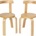 Swegrow Wooden Kids Chair, Toddler Chair for Table, Kids Stackable Chairs, Kid Wooden Furniture for Family/Playroom/ClassroomSet of 2-Natural Wood