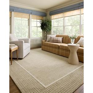 Loloi Chris Loves Julia Briggs Wheat/Ivory 2'-0" x 5'-0" Accent Rug | BRG-01 Approx. 2x5 Yellow / Gold Entryway Kitchen, Minimalist, Muted, Hand-Tufted, Accent Rug