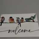 8''x12'' Welcome Wooden Hanging Sign - Watercolor Birds Farmhouse Front Door Wooden Plaque - Spring Wall Art Decoration for Home Office Outdoor Indoor - Rustic Favors For Women Men Friends Family -A01