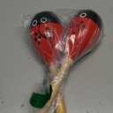 Maracas, Wooden Shaker Musical Percussion Instrument for Adult Kids Babies Toddlers, Red