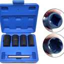 5PCS Twist Lug Nut Socket Set - 1/2 inch Drive Damaged Nut Lock Remover Extractor - Rusted & Strip & Stripped & Stuck Locking Nut Removal Tool Kit with 17mm 19mm 21mm 22mm Sockets