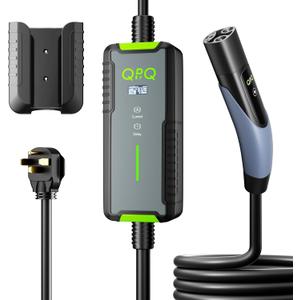 QPQ Level 2 Tesla Charger 32A, Portable Electric Car EV Charger for Tesla Models Y/X/3/S, 21FT Cable 240V NEMA 14-50 Plug, NACS Connector, 7.68KW Home EV Charging Station