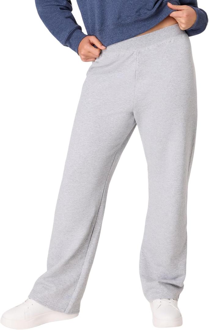 Hanes Women's EcoSmart Open Bottom Leg Sweatpants, Light Steel, Small