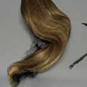 Clip on Ponytails for Women - 10 Inch Short Ponytail Extension, Straight Pony Tails Hair Extensions, Synthetic Hair Extensions Ponytail, Clip in Ponytail (Dark Blonde with Beige Blonde Highlights)