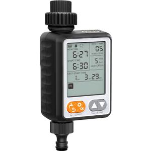 Sprinkler Timer for Garden Hose, 10 Programmable Water Timer with with Auto Rain Delay, IP54 Waterproof 3.3“ Large LCD Drip Irrigation System Timers for Plant, Yard, Lawns, Outdoor