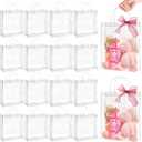 Jutieuo 24 Pack Clear Plastic Gift Bags with Handles, Reusable Transparent Party Favor Bag PVC Goodie Bags Bulk for Wedding, Baby Shower, Birthday (10.2" x 11.8" x 3.2")