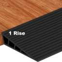 Threshold Ramps for Doorways 1 Rise, Door Floor Transition Strip Self-Adhesive Wheelchairs Ramps, Door Threshold for Home Steps (Black, 2 PC)