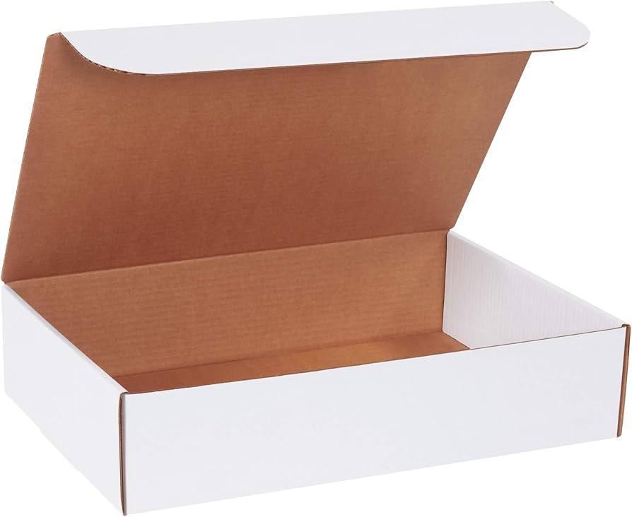 BOX USA BML17114 Literature Mailers, 17 1/4" x 11 1/4" x 4", White (Pack of 25)